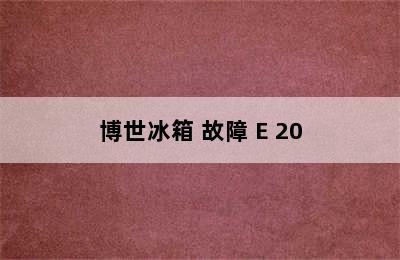 博世冰箱 故障 E 20